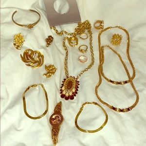 💍 BEAUTIFUL GOLD TONE JEWELRY LOT 💍